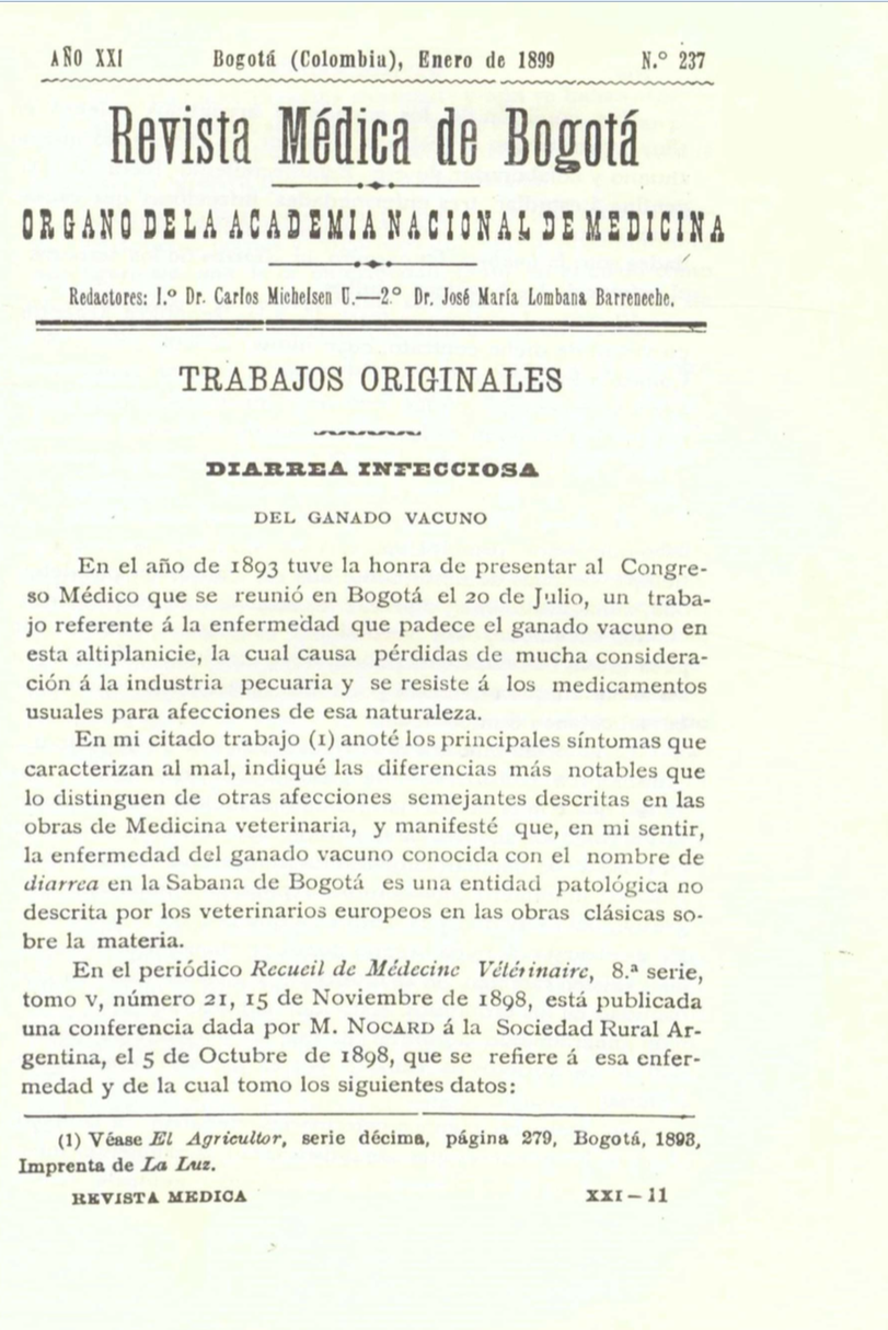 					Ver Vol. 21 Núm. 237 (1899): Revista Médica de Bogotá. Serie 21. Enero de 1899. Núm. 237
				