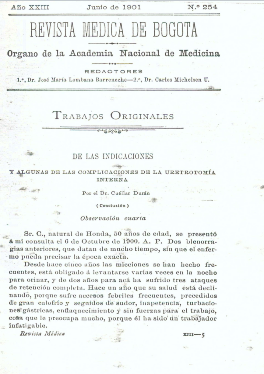 					Ver Vol. 23 Núm. 254 (1901): Revista Médica de Bogotá. Serie 23. Enero de 1901. Núm. 254
				