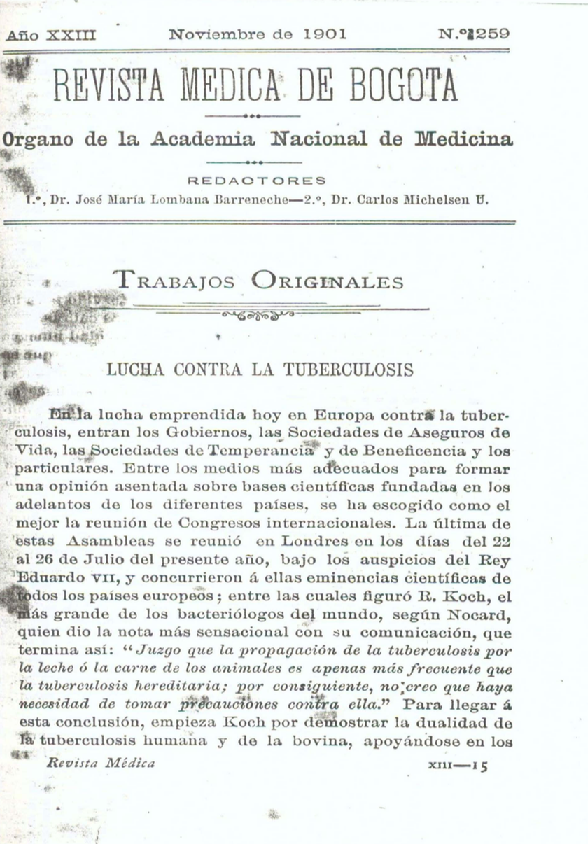 					Ver Vol. 23 Núm. 259 (1901): Revista Médica de Bogotá. Serie 23. Enero de 1901. Núm. 259
				