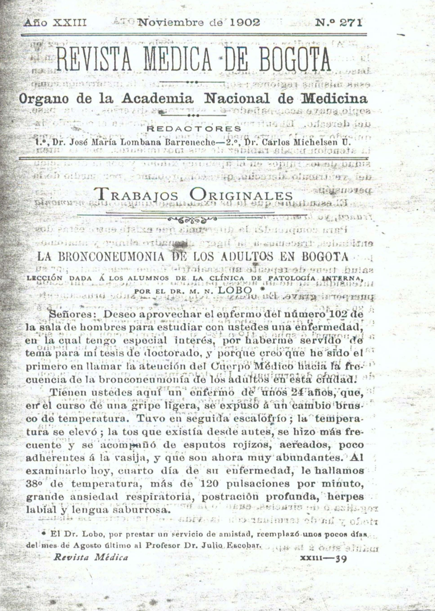 					Ver Vol. 23 Núm. 271 (1902): Revista Médica de Bogotá. Serie 23. Enero de 1902. Núm. 271
				