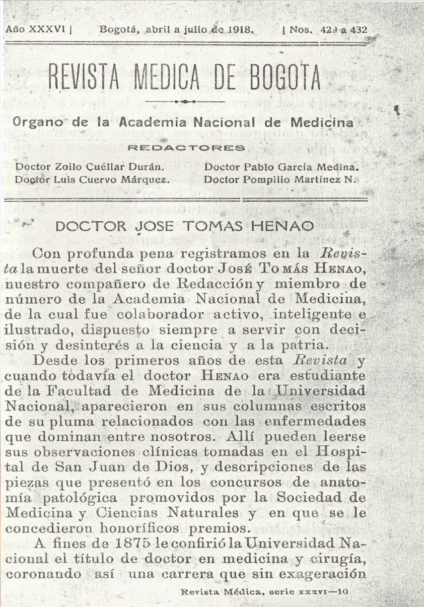 					Ver Vol. 36 Núm. 429 a 432 (1918): Revista Médica de Bogotá. Serie 36. Enero de 1918. Núm. 429 a 432
				