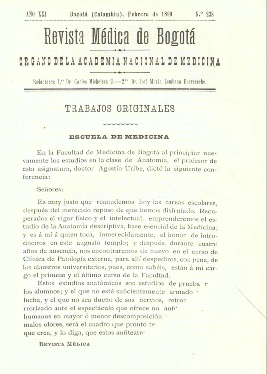 					Ver Vol. 21 Núm. 238 (1899): Revista Médica de Bogotá. Serie 21. Enero de 1899. Núm. 238
				